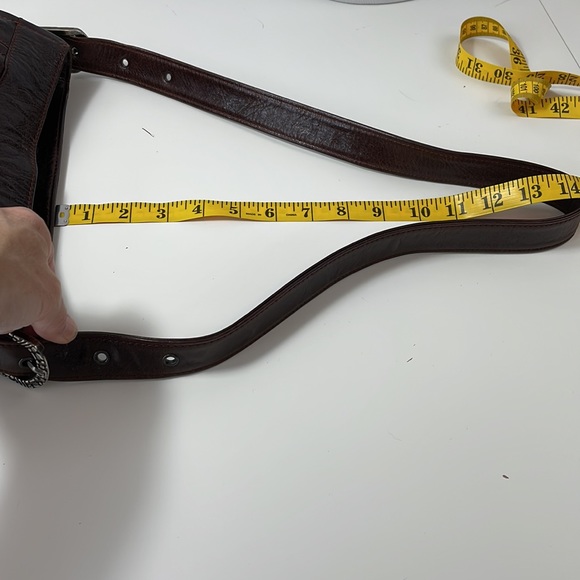 THE TREND brown Leather crossbody / shoulder bag - Picture 10 of 16